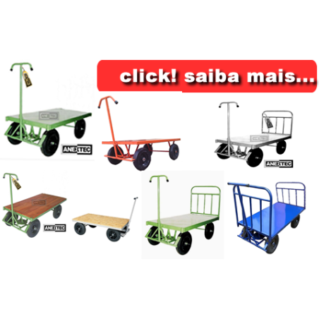 Carrinho de carga plataforma diversos modelos