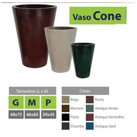 vaso cone sem borda