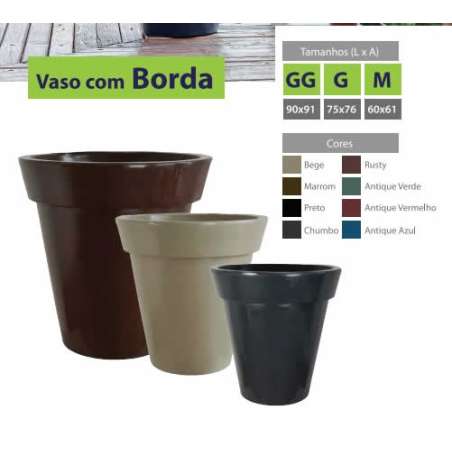 vaso cone com bordas