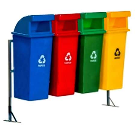 Lixeira coleta seletiva tampa basculante 4 cores 100L