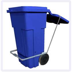 container de lixo 120 litros com pedal azul