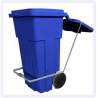 container de lixo 120 litros com pedal azul