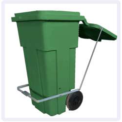 coletor de lixo 120 litros com pedal verde