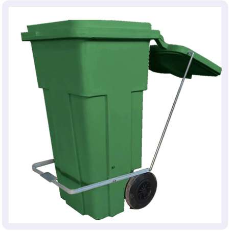 lixeira 120 litros com roda e pedal verde