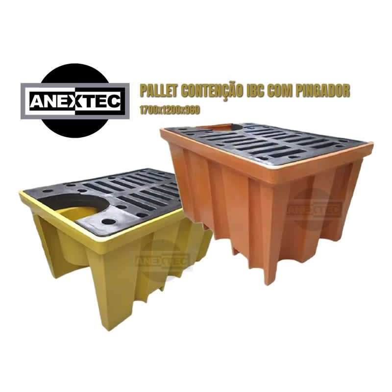 Pallet de Contenção IBC 1000 Litros laranja com Bica