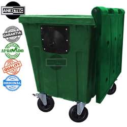 coletor de lixo 1000 litros verde