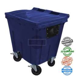 coletor de lixo 1000 litros azul